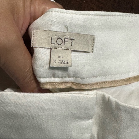 Ann Taylor LOFT White Cream Cropped Pants 8 GuC - Picture 6 of 10